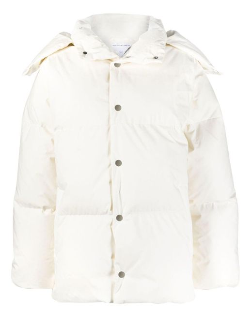 Bottega Veneta White Hooded Padded Long-sleeve Jacket