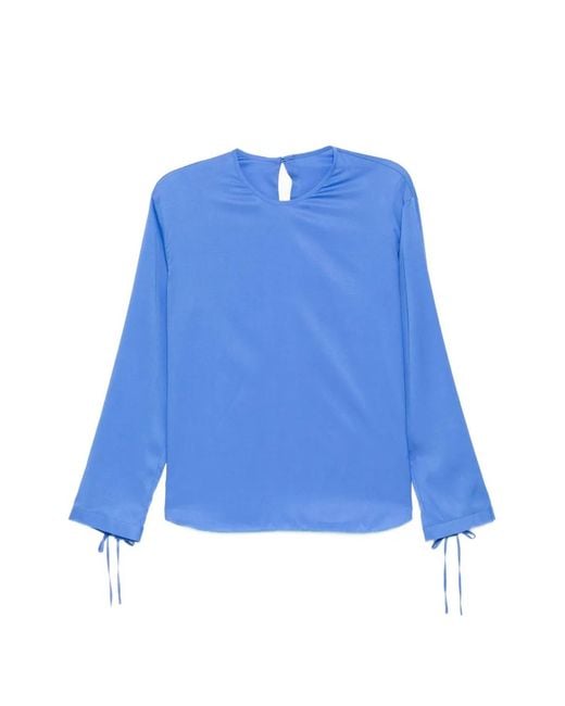 JNBY Blue Tied-Cuffs Blouse