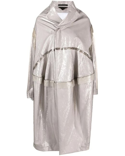 Comme des Garçons Gray Asymmetric Embossed Raincoat