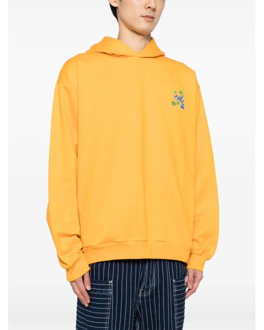 Felpa Con Stampa Dripping di Marni in Yellow da Uomo