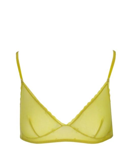 Laura Urbinati Green Tulle Scalloped-Edge Bra