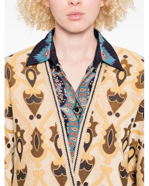 Etro Natural Patterned Short-Sleeved Jacket