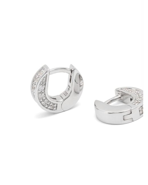 Tom Wood White Nova huggie Hoop Earrings