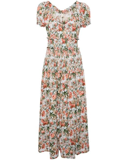 Doen Blue Leanne Poplin Midi Dress