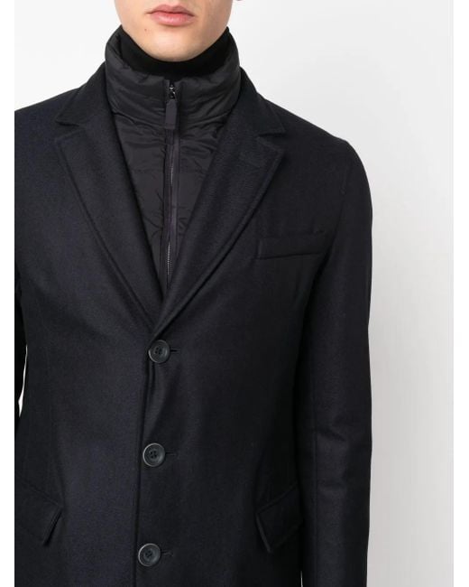 Herno Blue Classic Long Silhouette Coat for men