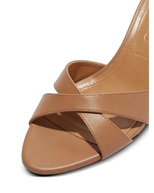 Aeyde Brown Vero Crossover Leather Sandals