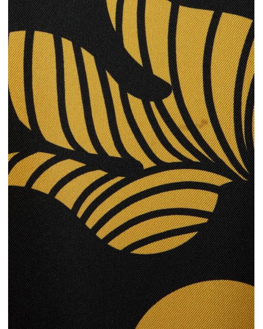 LaDoubleJ Black Graphic-Print Silk Midi Dress