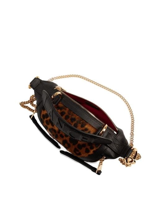 Lancel Brown Mini Origami Umhängetasche Mit Leoparden-Print