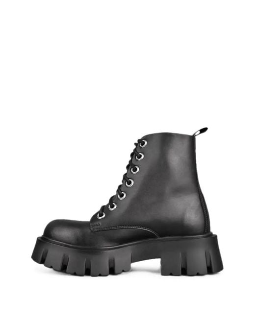 Altercore Black Bartel Lace-Up Chunky-Sole Boots