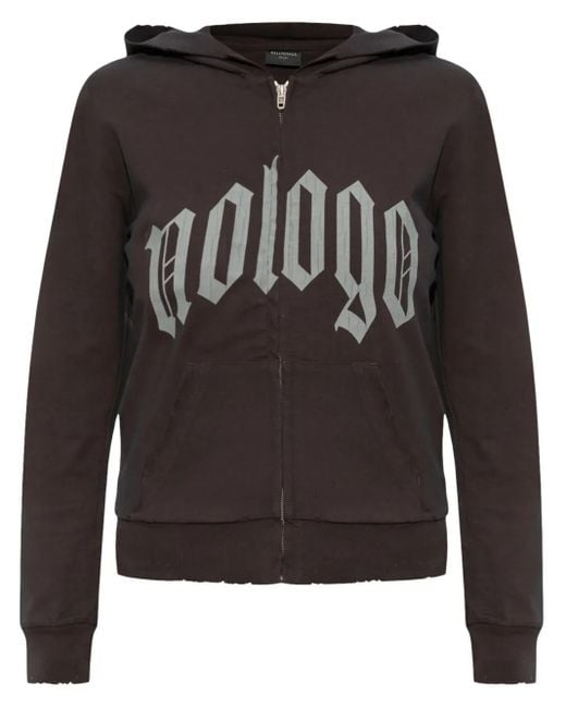 Balenciaga Black Logo Print Hoodie