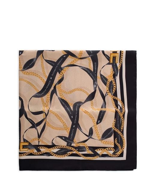Elisabetta Franchi Black Square Silk Scarf