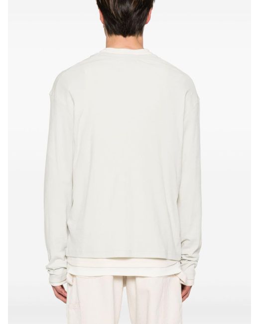 T-shirt en coton à design superposé Jil Sander pour homme en coloris White