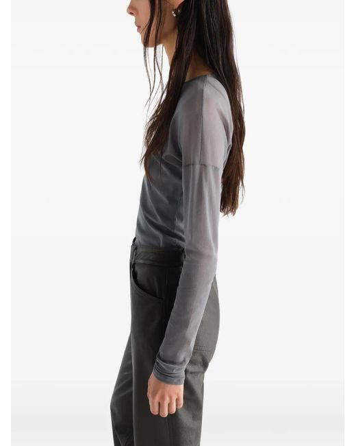Lemaire Gray Long-Sleeve Ballerina-Style Top