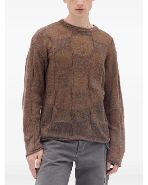 Maglione Girocollo di Brain Dead in Brown da Uomo