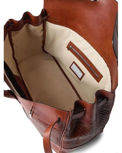 Brunello Cucinelli Red Braided Country Luggage Bag for men