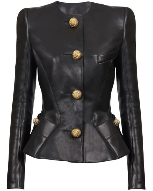 Balmain レザージャケット Black