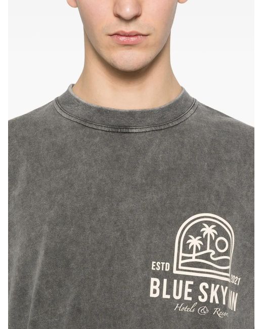 BLUE SKY INN Gray Resort Logo T-Shirt for men
