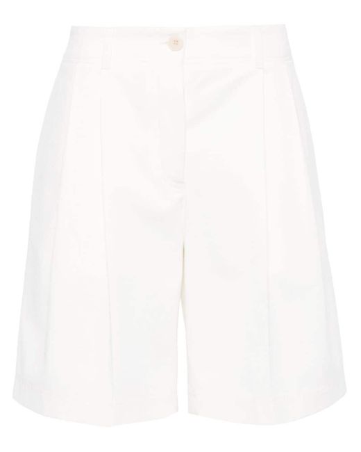 Totême  White Twill-Shorts mit Falten