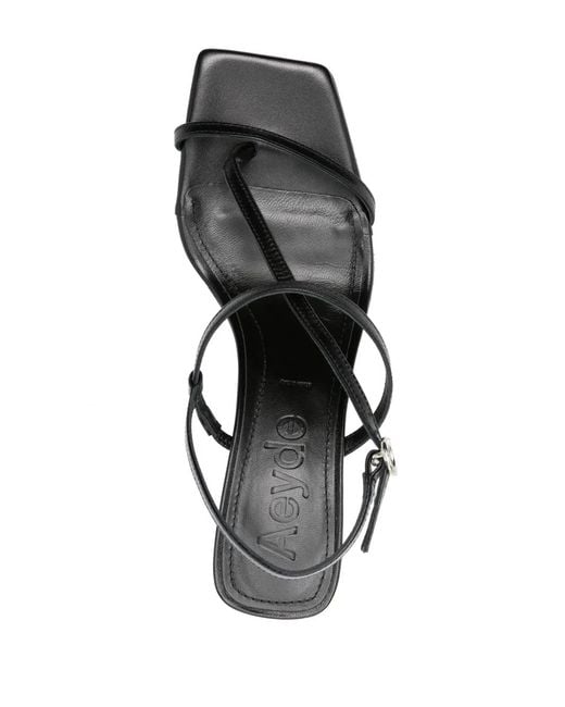 Aeyde Black Elise 75Mm Leather Sandals