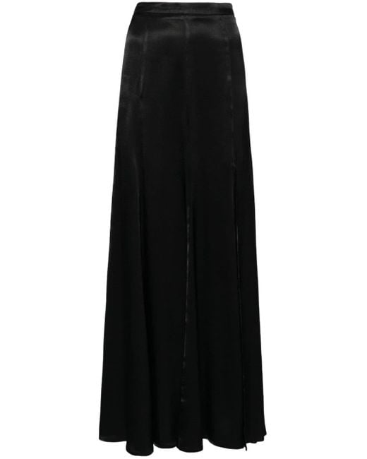 Twin Set Black High-waist Satin Maxi Skirt
