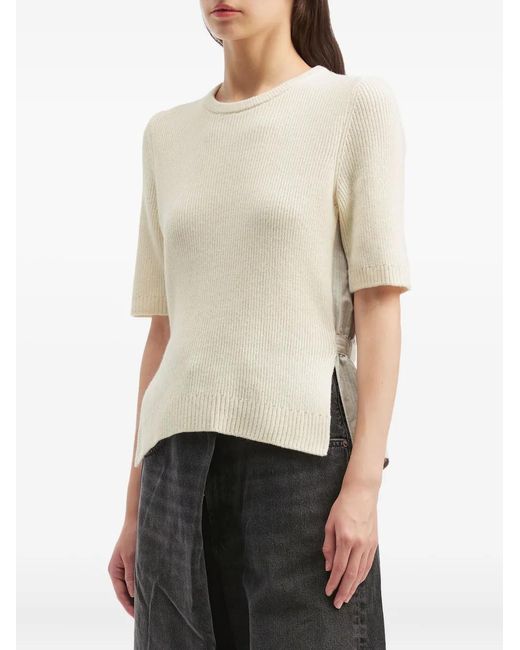 Sea White Panelled Top