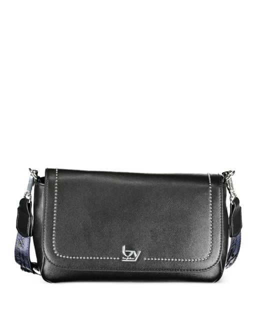 Byblos Black Stud-Embellished Leather Shoulder Bag