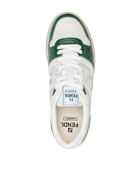 Fendi Green Match Leather Sneaker for men