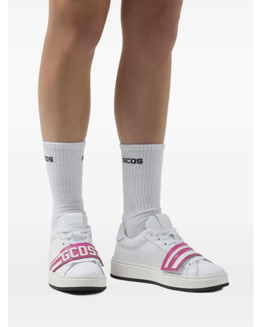 Gcds Pink Logo-Strap Sneakers