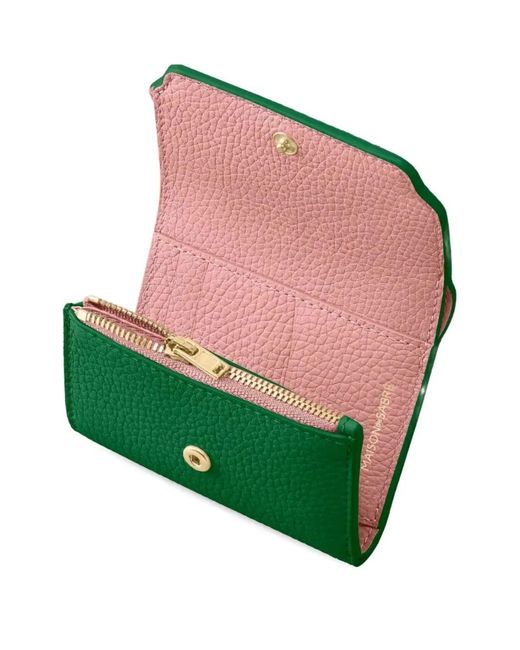 Maison De Sabre Green Leather Trifold Wallet