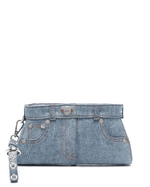 Moschino Jeans Denim Clutch Bag in Blue | Lyst