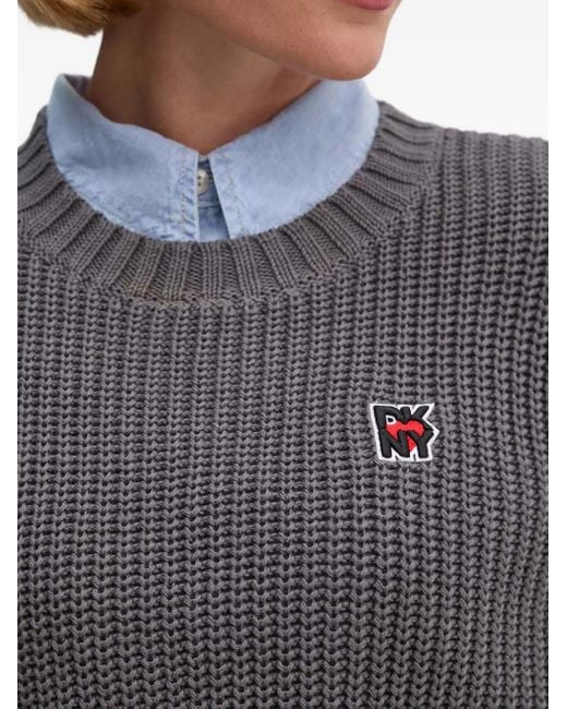 Pull À Patch Logo DKNY en coloris Gray