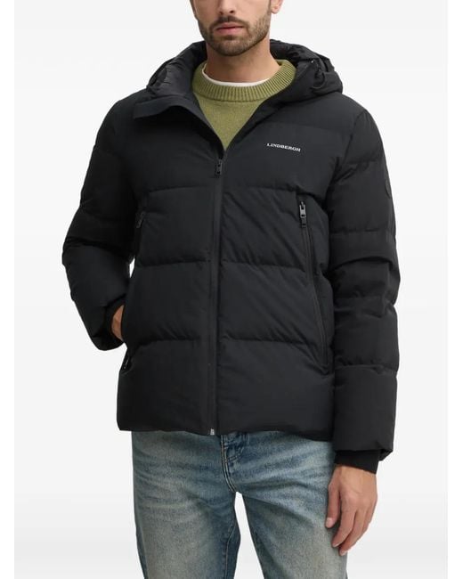 Lindbergh Black Hooded Padded Jacket for men