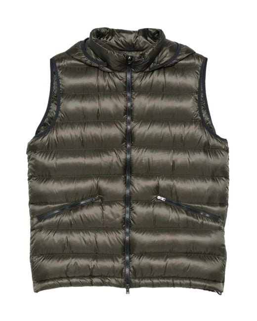 メンズ Herno キルティング フーデッドベスト Green