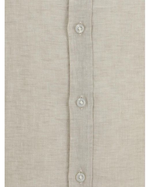 Boss White Liam Button-Down Linen Shirt for men