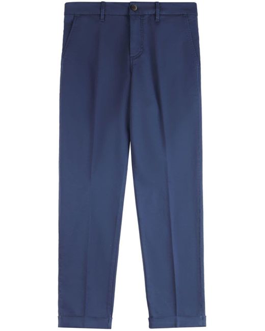 Fay Blue Cotton-blend Chino Trousers