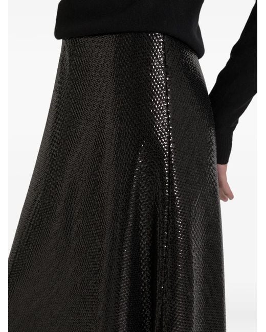 Alberta Ferretti Black Sequin-Embellished Skirt
