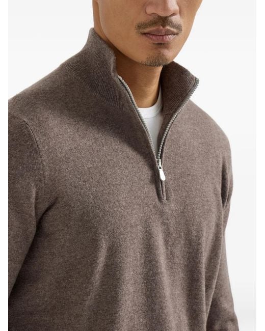 Brunello Cucinelli Brown Cashmere Sweater for men