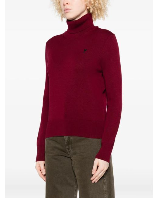 AMI Red Turtleneck Sweater