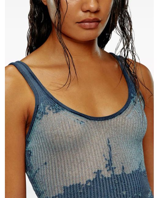 DIESEL Blue Deidrina Lurex Tank Top