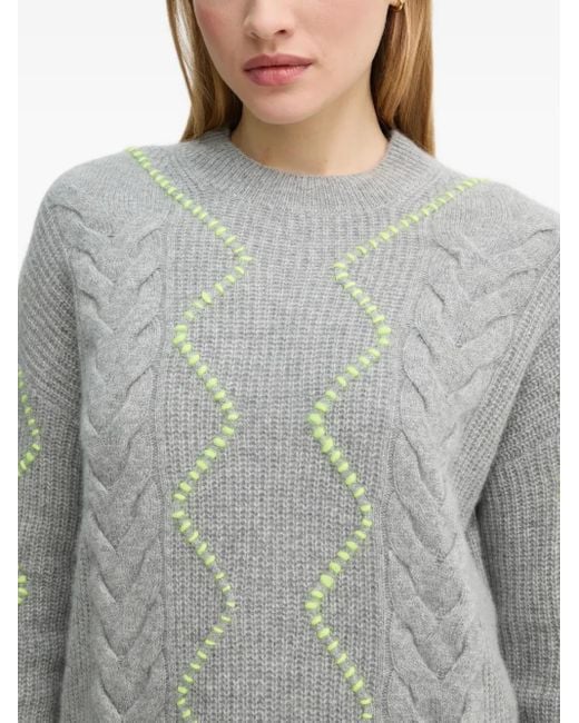 From Future Blue Cable-Knit Stitched Pullover