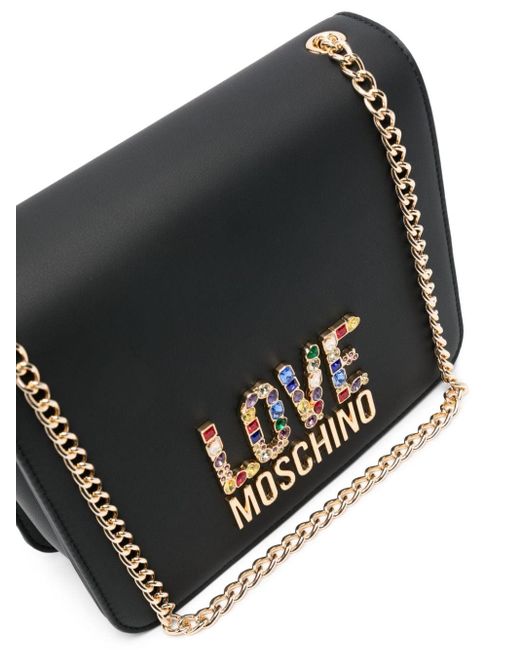 Love Moschino White Logo-lettering Shoulder Bag