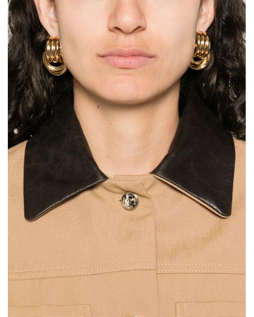 Maje Natural Jacke mit Lederkragen