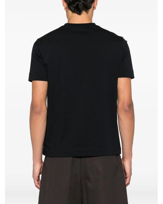 Emporio Armani Black Logo-Patch T-Shirt for men