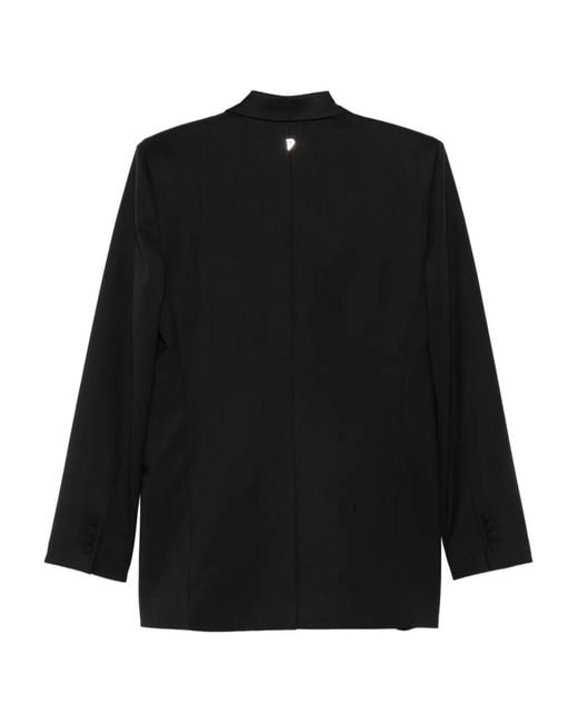 Dondup Black Double-Breasted Blazer