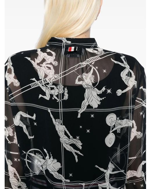 Thom Browne Black Gathered Blouse