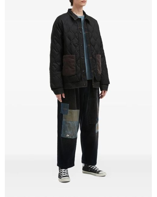 AFTERMATHS Black Quilted Padded Jacket for men