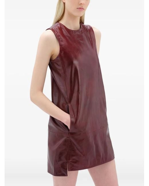 Remain Purple Leather Mini Dress
