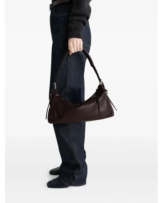 Lemaire Belted Leather Shoulder Bag in Black | Lyst