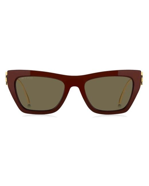 Etro Brown Bold Pegaso Cat-Eye Sunglasses