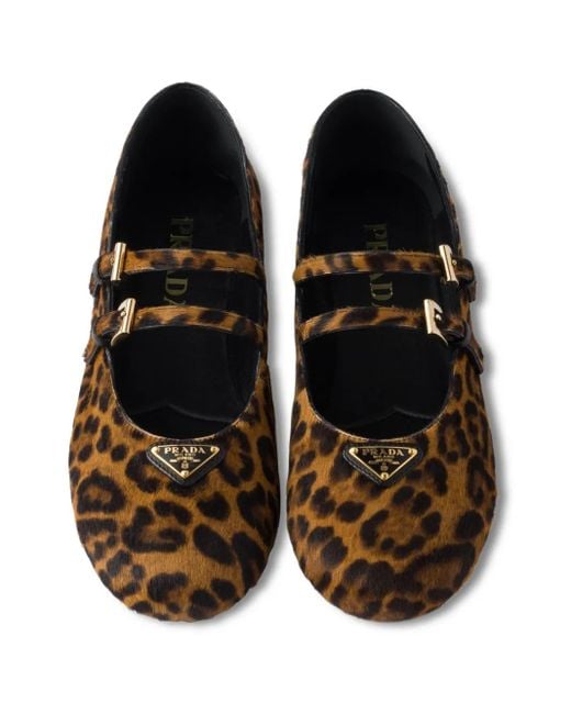 Prada Ballerina's Met Luipaardprint in het Brown